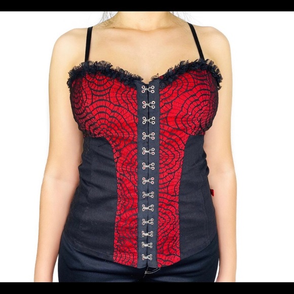 black and red corset top - Picture 3 of 4